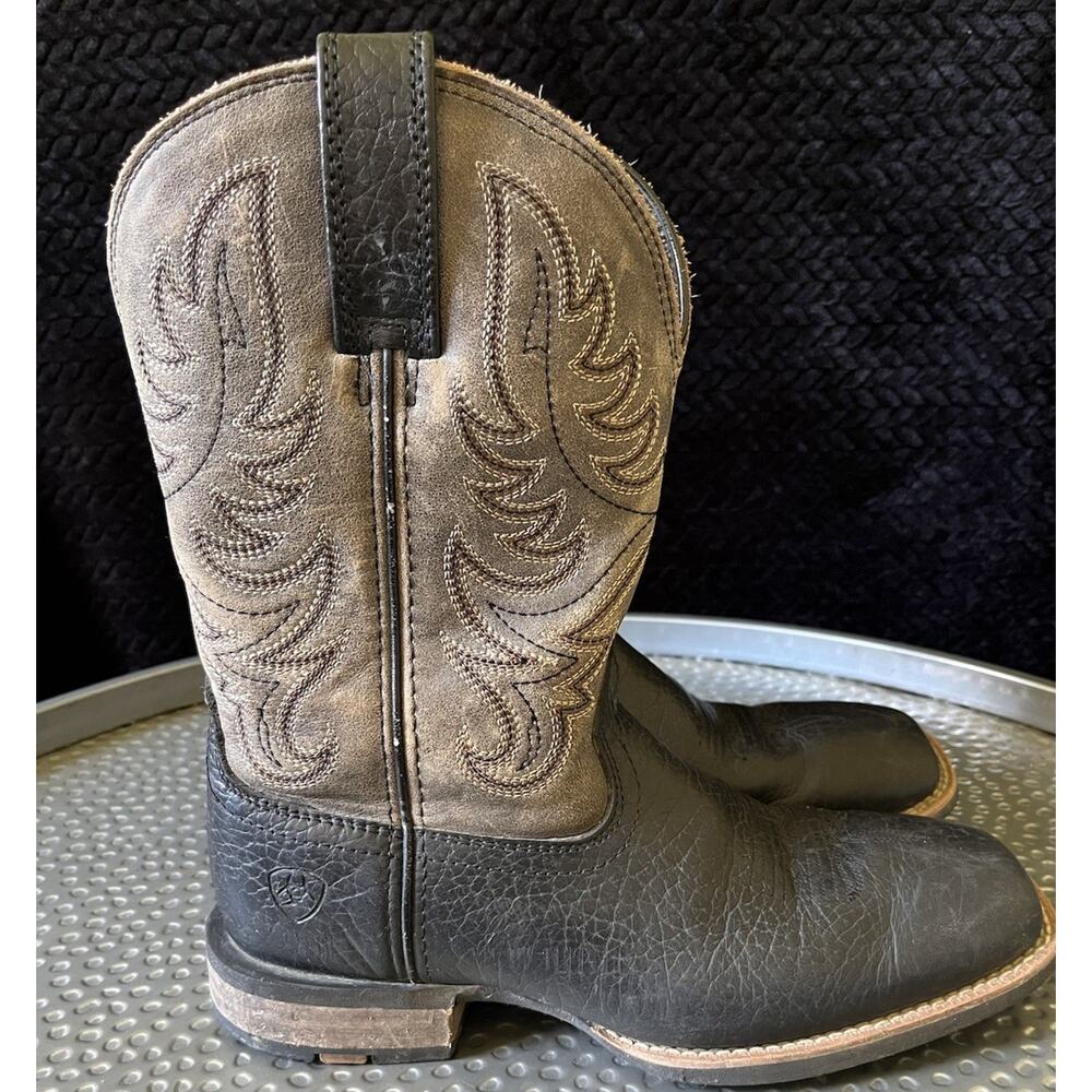 Men's Ariat Everlite Black/Slate Grey Western Boots Size 7D